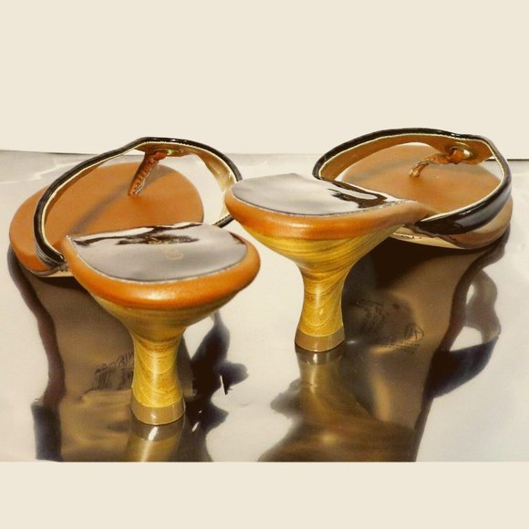 NEW GEORGE TM/MC Model: Nicole, Brown/Black Heels Sandals US Size 7.5 - Picture 12 of 13